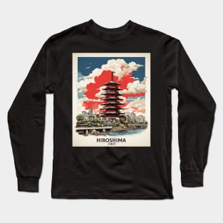 Hiroshima Japan Vintage Travel Poster Tourism Long Sleeve T-Shirt